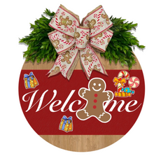 Festive Gingerbread Welcome Sign - Custom Flower Crown & Icon Design