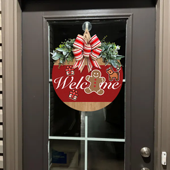 Festive Gingerbread Welcome Sign - Custom Flower Crown & Icon Design