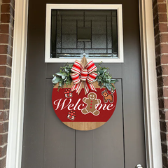 Festive Gingerbread Welcome Sign - Custom Flower Crown & Icon Design