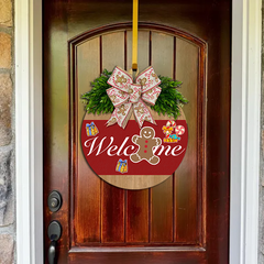 Festive Gingerbread Welcome Sign - Custom Flower Crown & Icon Design