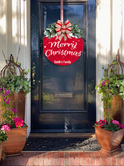 Silent Night Christmas Wreath - Holiday Door Hanger - Festive Front Door Sign - Christmas Decor