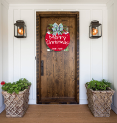 Silent Night Christmas Wreath - Holiday Door Hanger - Festive Front Door Sign - Christmas Decor