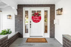 Silent Night Christmas Wreath - Holiday Door Hanger - Festive Front Door Sign - Christmas Decor