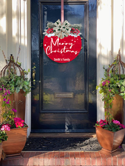 Silent Night Christmas Wreath - Holiday Door Hanger - Festive Front Door Sign - Christmas Decor