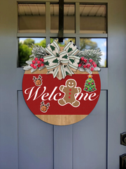 Festive Gingerbread Welcome Sign - Custom Flower Crown & Icon Design