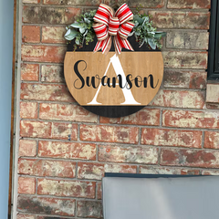 Custom Welcome Front Door Wreath - Personalized Family Name - Year-Round Door Hanger